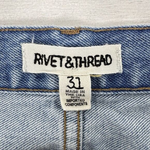 Rivet & Thread Madewell Jeans Women 31 High Rise Wide Leg Mason Light Wash Blue - Picture 9 of 16